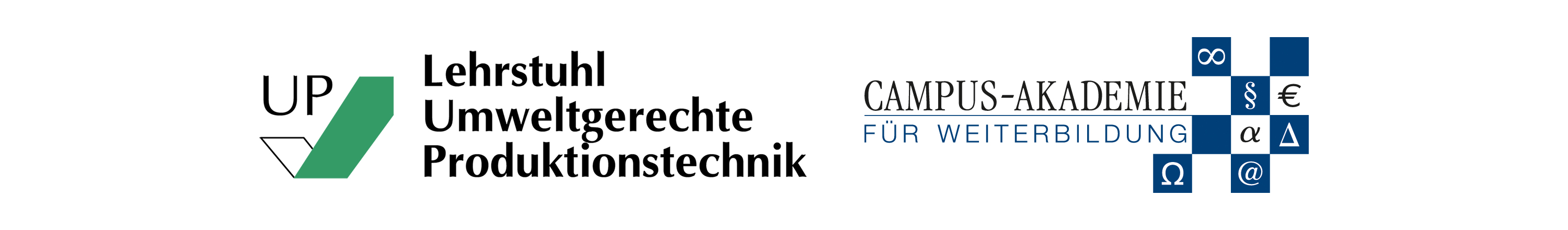 Logo Lehrstuhl Umweltgerechte Produktionstechnik und Logo Campus Akademie Universität Bayreuth