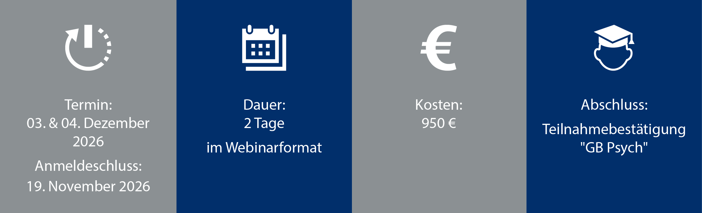 Key Facts zum Seminar "GB Psych"
