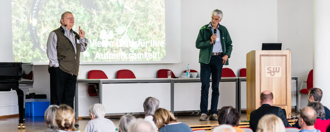 Schmidt und Aas halten Vortrag bei Forum-Waldkontroversen 2019 der Campus-Akademie der Universität Bayreuth