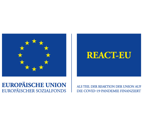Die beiden Logos des Europäischen Sozialfonds und des REACT-EU-Projektes